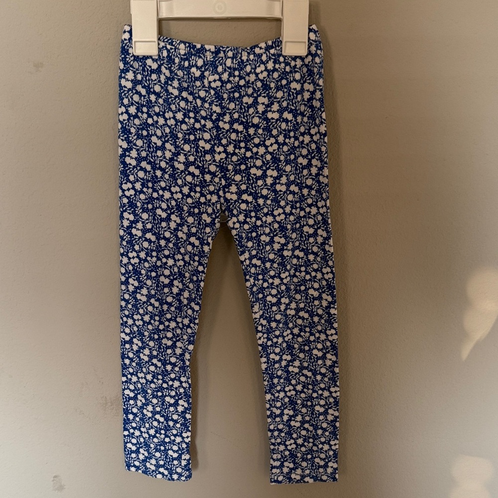 Oscar de la Renta Blue & White Floral Leggings Girl’s Sz 4 years